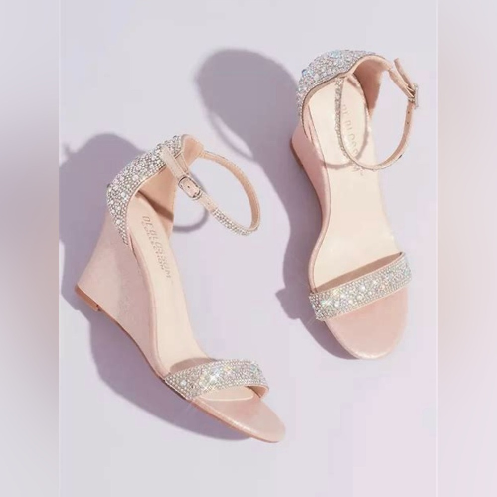 David’s Bridal Raquel Embellished Wedges - Picture 1 of 8